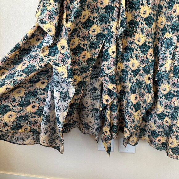 Ulla Johnson 100% Silk Avia Dress Size 16 Begonia Floral Print Spring Summer 22 - Picture 6 of 11